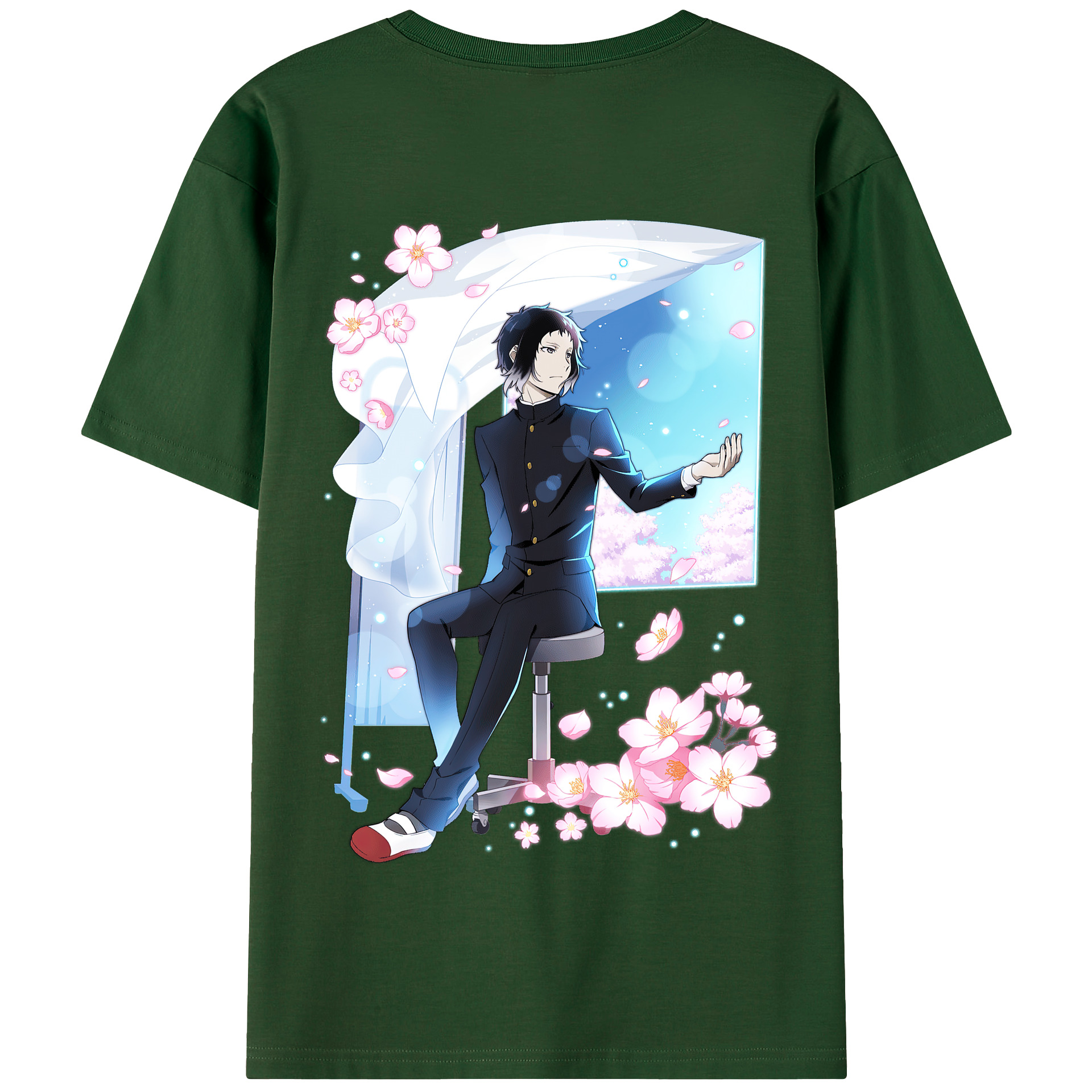 （画像用） 文豪ストレイドッグス Bungo Stray Dogs 綿100％半袖Tシャツ（背面プリント）